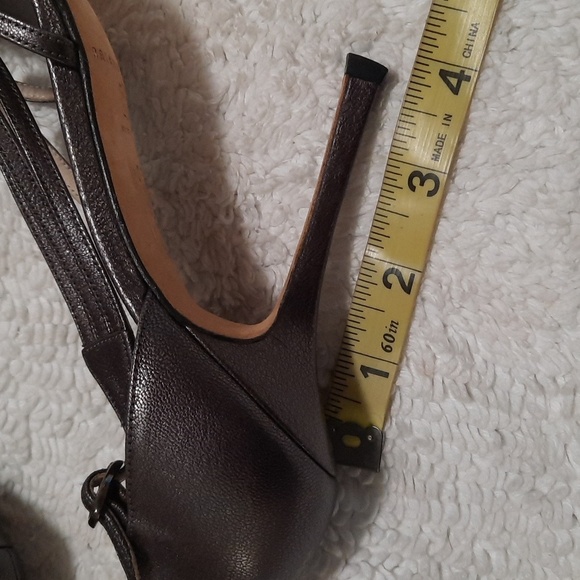 Brian Atwood Metallic Gray Strappy Heels - Picture 5 of 11